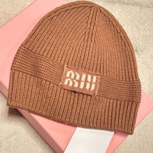 Brown Miu Miu Beanie